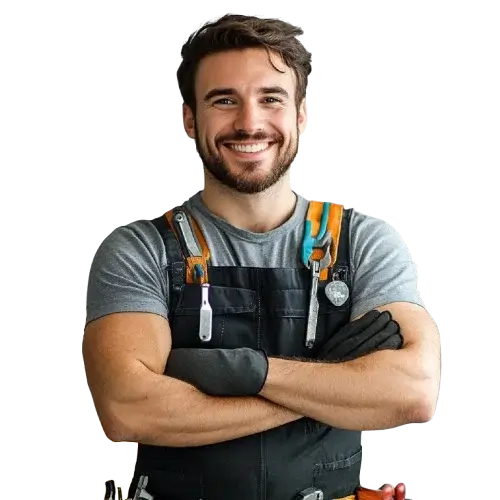 Der lächelnde Schlosser von Schlüsseldienst Bocholt mit seinem Werkzeug.